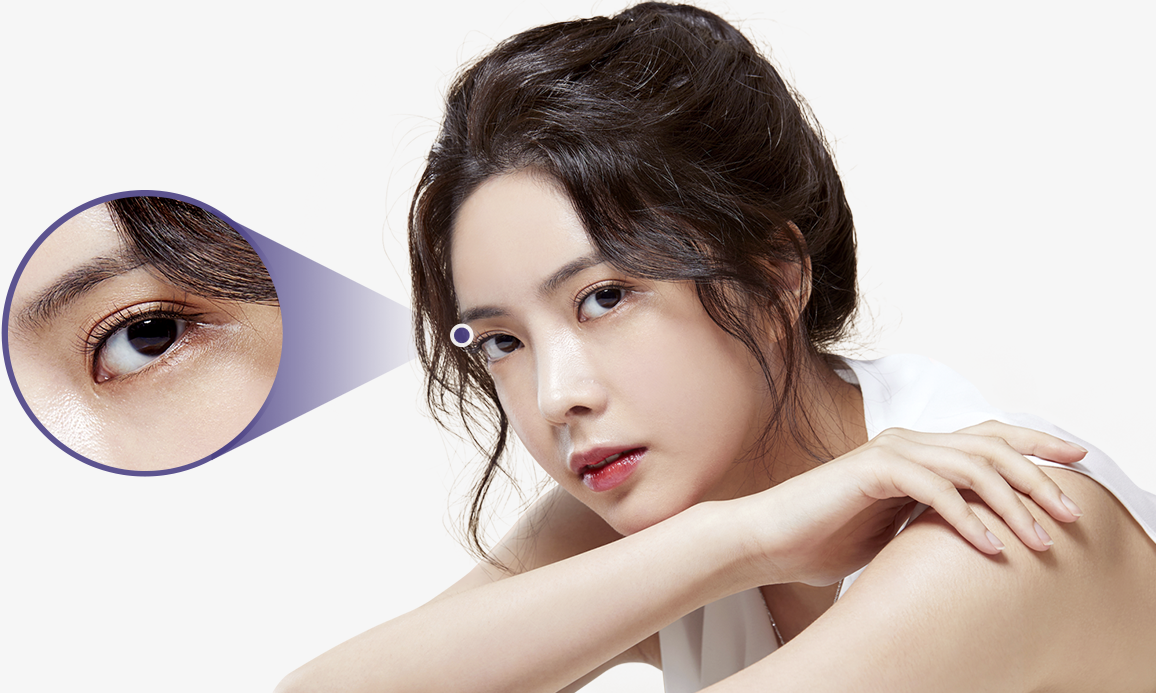 자연유착 쌍꺼풀의 장점 표현한 여성 모델 메인 이미지